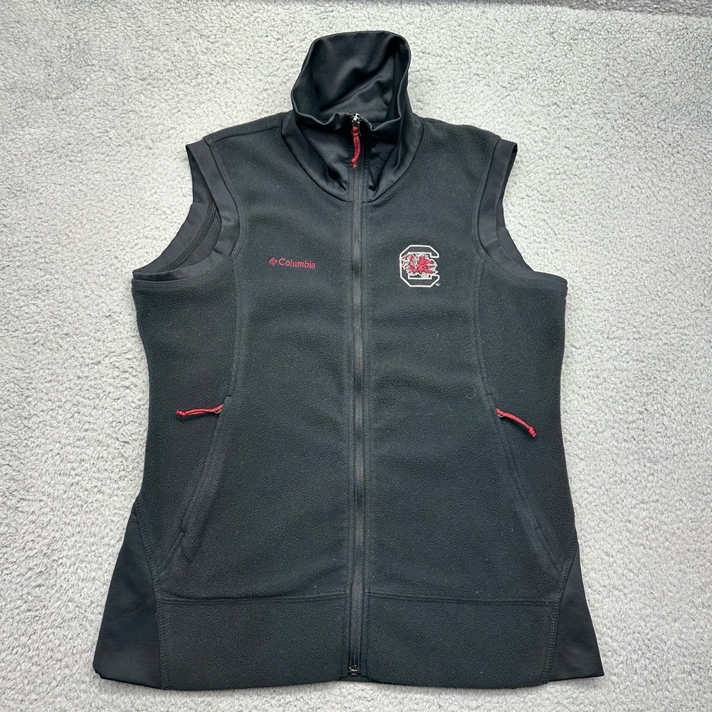 Columbia XL1942‎ Women's Large Black USC South Carolina Gamecocks Fleece Vest